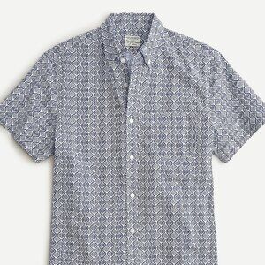 BNWT J.Crew short sleeve cotton shirt stretch xs blue navy small